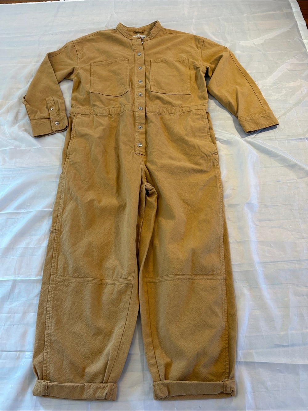 Everlane Caramel/Tan Button-Up Utility Jumpsuit